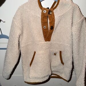 Carhartt Cream Sherpa Pullover with Brown Trim